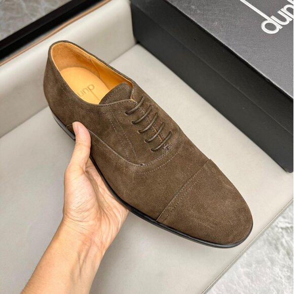 Dunhill Mens Suede Pointed Business Leather Shoes Brown main image 7